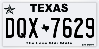 TX license plate DQX7629