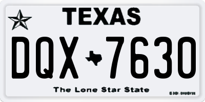 TX license plate DQX7630