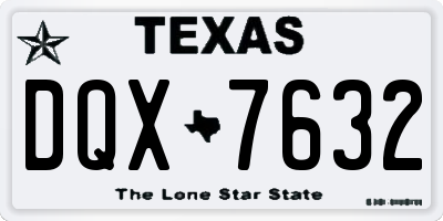 TX license plate DQX7632