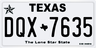 TX license plate DQX7635