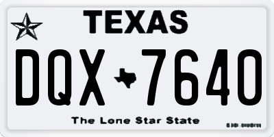 TX license plate DQX7640