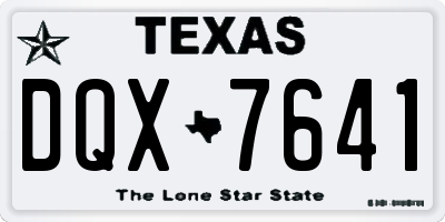 TX license plate DQX7641
