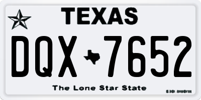 TX license plate DQX7652
