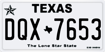 TX license plate DQX7653