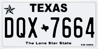 TX license plate DQX7664