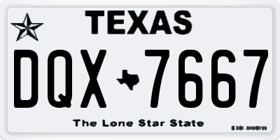 TX license plate DQX7667