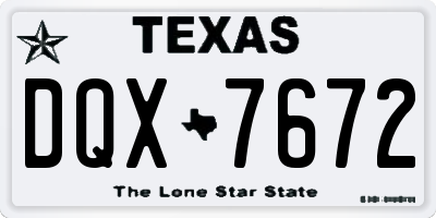 TX license plate DQX7672