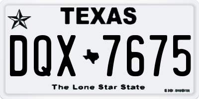 TX license plate DQX7675