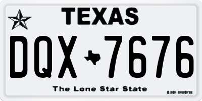 TX license plate DQX7676