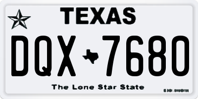 TX license plate DQX7680