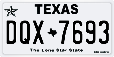 TX license plate DQX7693
