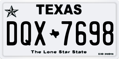 TX license plate DQX7698