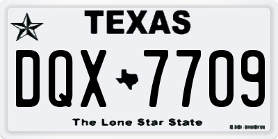 TX license plate DQX7709