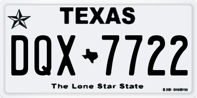 TX license plate DQX7722