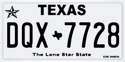 TX license plate DQX7728