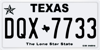TX license plate DQX7733
