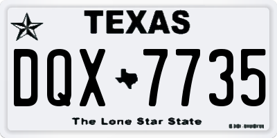 TX license plate DQX7735