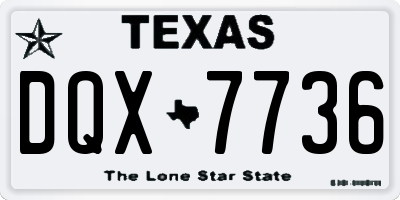 TX license plate DQX7736