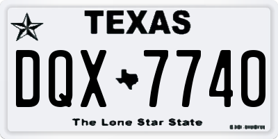 TX license plate DQX7740