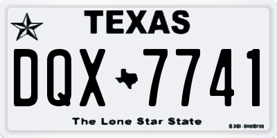 TX license plate DQX7741