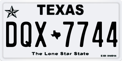 TX license plate DQX7744