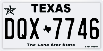 TX license plate DQX7746