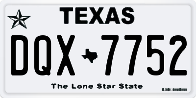 TX license plate DQX7752