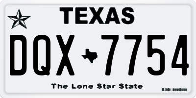 TX license plate DQX7754