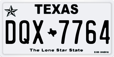 TX license plate DQX7764