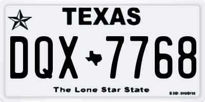 TX license plate DQX7768