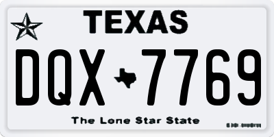 TX license plate DQX7769