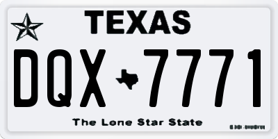 TX license plate DQX7771