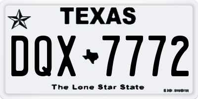 TX license plate DQX7772