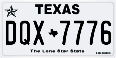 TX license plate DQX7776