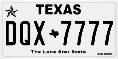 TX license plate DQX7777
