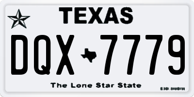 TX license plate DQX7779