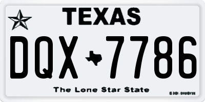 TX license plate DQX7786