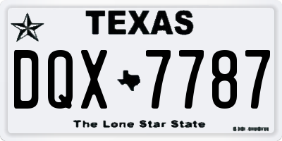 TX license plate DQX7787