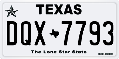TX license plate DQX7793