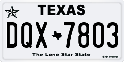 TX license plate DQX7803