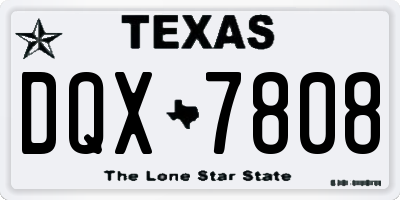 TX license plate DQX7808
