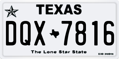 TX license plate DQX7816