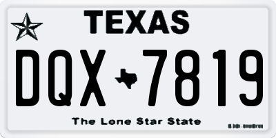 TX license plate DQX7819