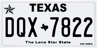 TX license plate DQX7822