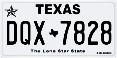 TX license plate DQX7828