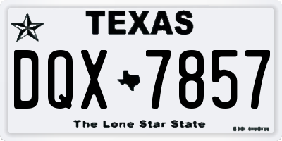 TX license plate DQX7857