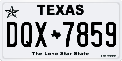 TX license plate DQX7859