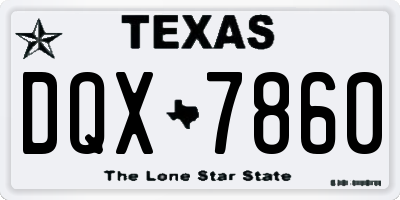TX license plate DQX7860