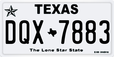 TX license plate DQX7883