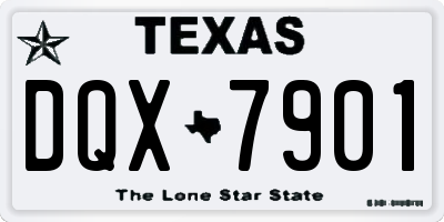TX license plate DQX7901